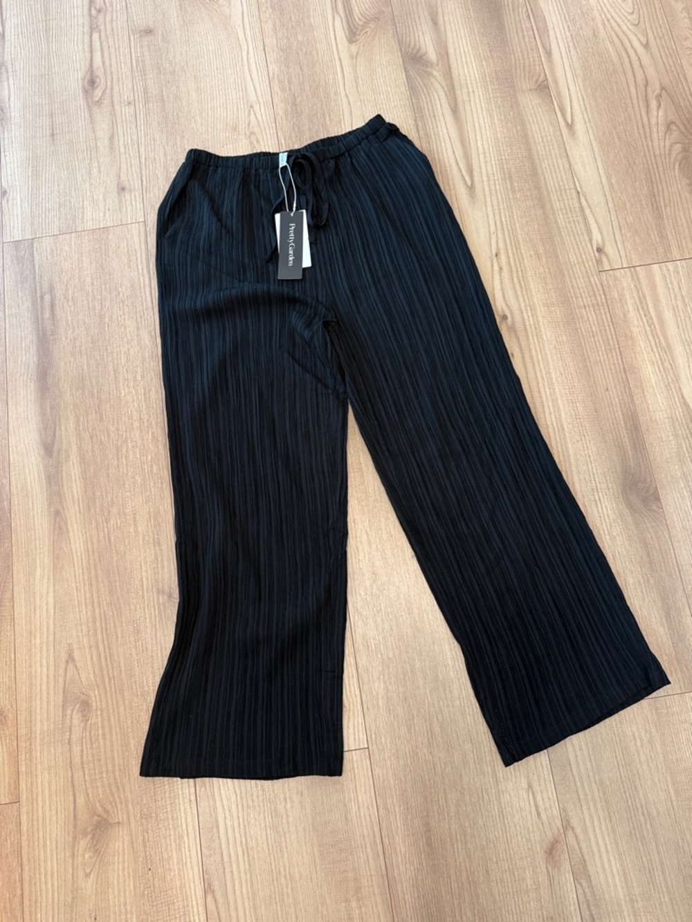 Pleated Wide Leg Pants - Black